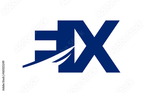 EX Negative Space square Swoosh Letter Logo