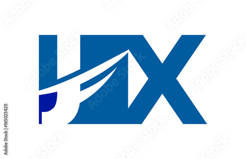 JX Negative Space square Swoosh Letter Logo