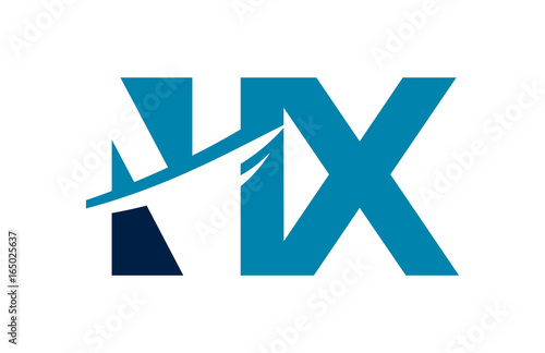 NX Negative Space square Swoosh Letter Logo
