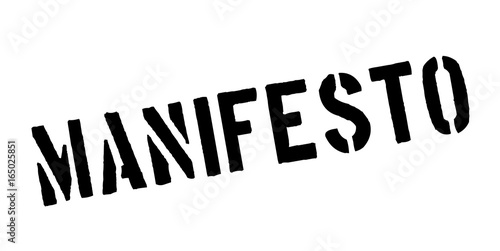 Manifesto rubber stamp. Grunge design with dust scratches. Effects can be easily removed for a clean, crisp look. Color is easily changed.