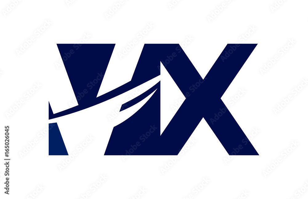 VX Negative Space square Swoosh Letter Logo VX Negative Space square Swoosh Letter Logo
