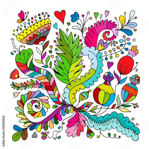 Floral ornament, sketch for your design