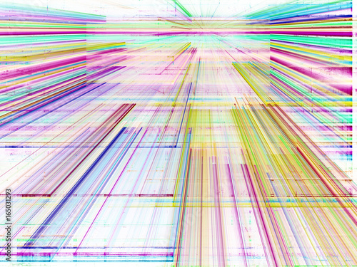 Abstract background element. Fractal graphics series. Perspective composition glitch effect. Information technology concept.
