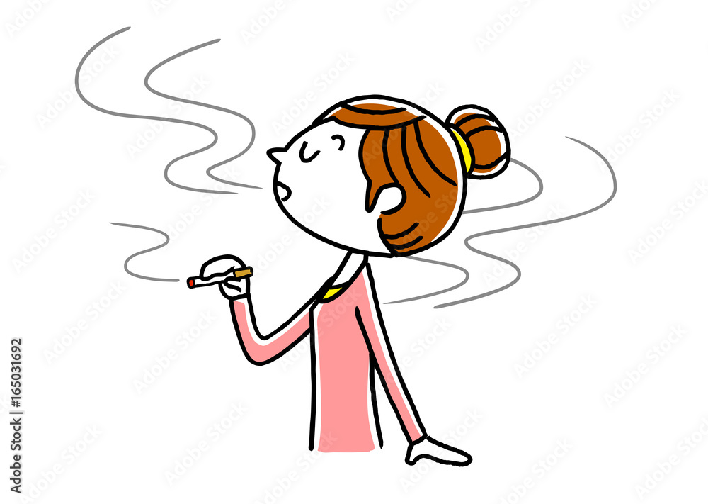 タバコを吸う女性 Stock Vector Adobe Stock