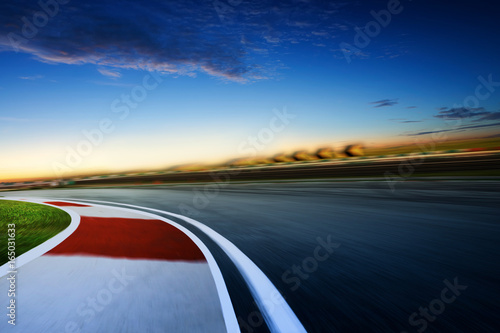 Motion blurred racetrack ,cold mood , early morning scene . © jamesteohart