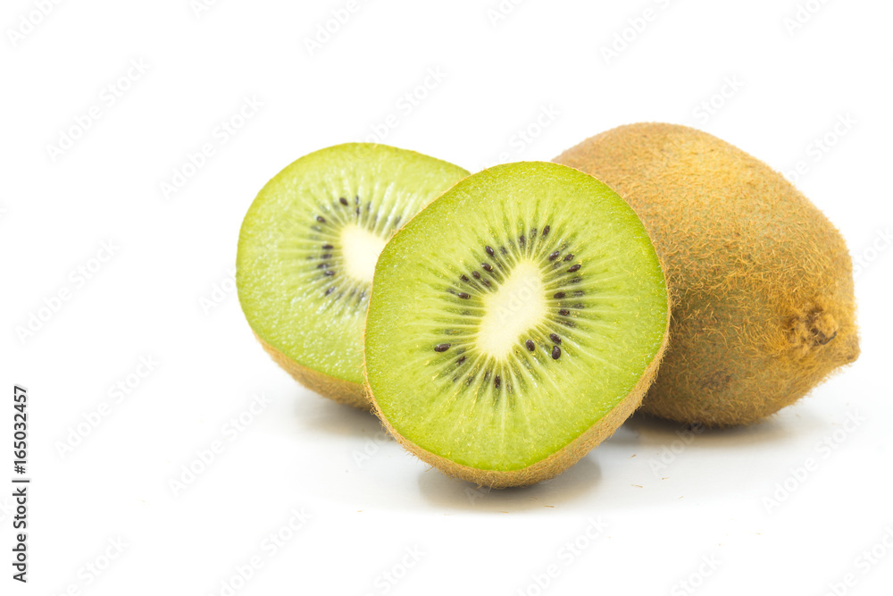 kiwi fruit slice isolated on white background kiwi fruit slice isolated on white background