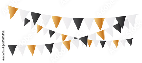 Gold, white and black Flags