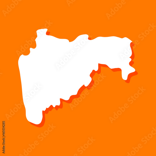 Illustration of Indian state Maharashtra map for Maharashtra Day, iis a state holiday in, commemorating the formation of the state of Maharashtra from the division of the Bombay State