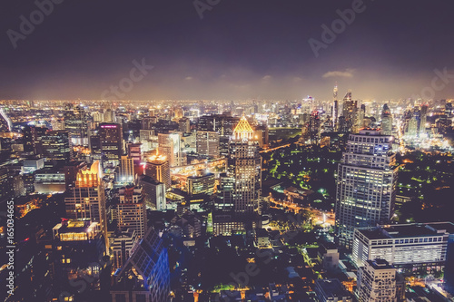 The beautiful landscape of Bangkok at night. © Phawat