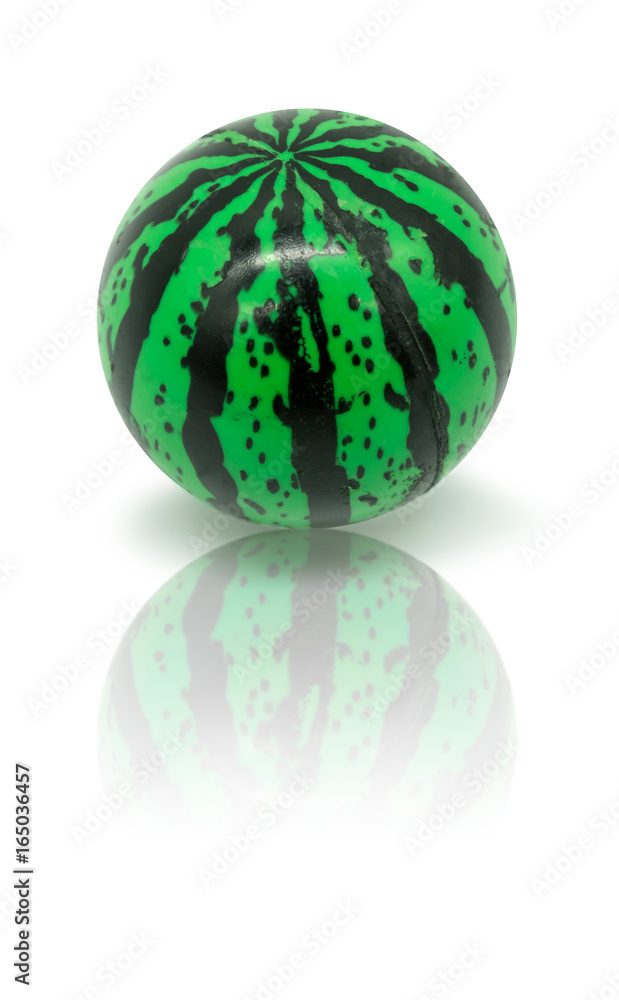 Watermelon rubber ball isolated on white Watermelon rubber ball isolated on white