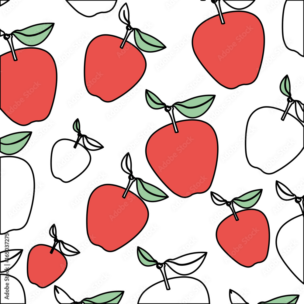 white background with pattern color sections of apple fruits vector illustration white background with pattern color sections of apple fruits vector illustration