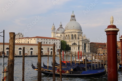 Basilica di Santa Maria della Salute on the giudecca Canal in Venice in Italy © leochen66