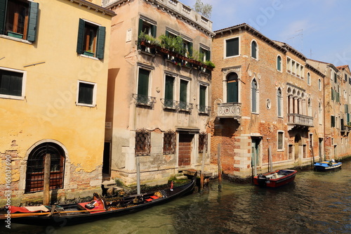 colorful houses and canal in Venice, Italy © leochen66