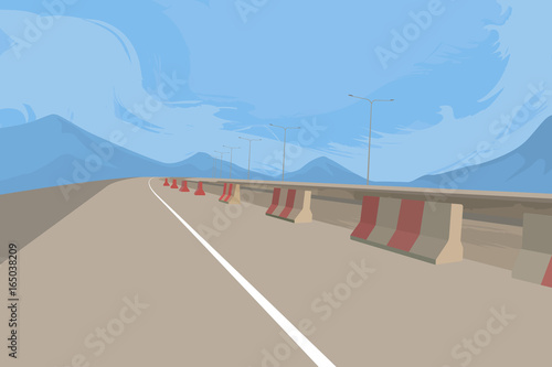 Road and under construction scene vector transportation background
