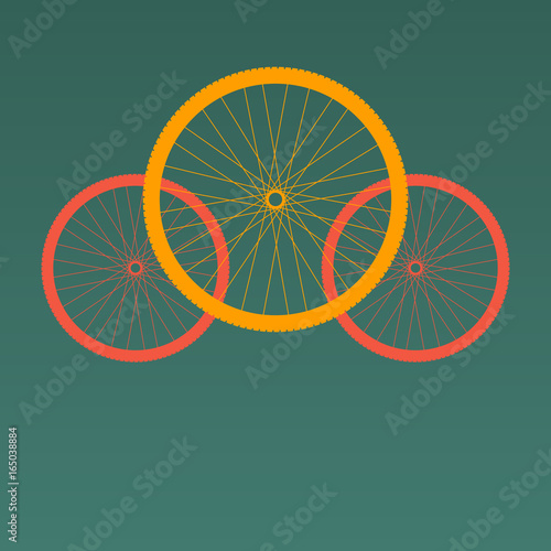 Stylish bicycle and silhouette
