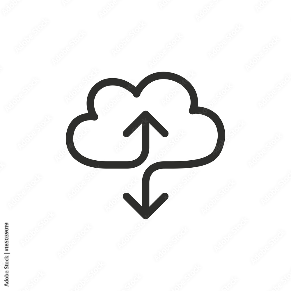 Cloud download vector icon. Cloud download vector icon.