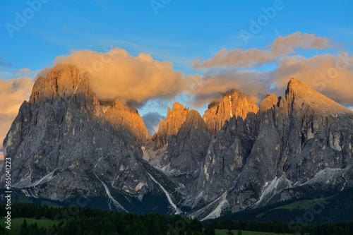Italy south tyrol dolomites mountains Langkofel Plattkofel