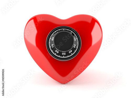 Heart with combination lock photo