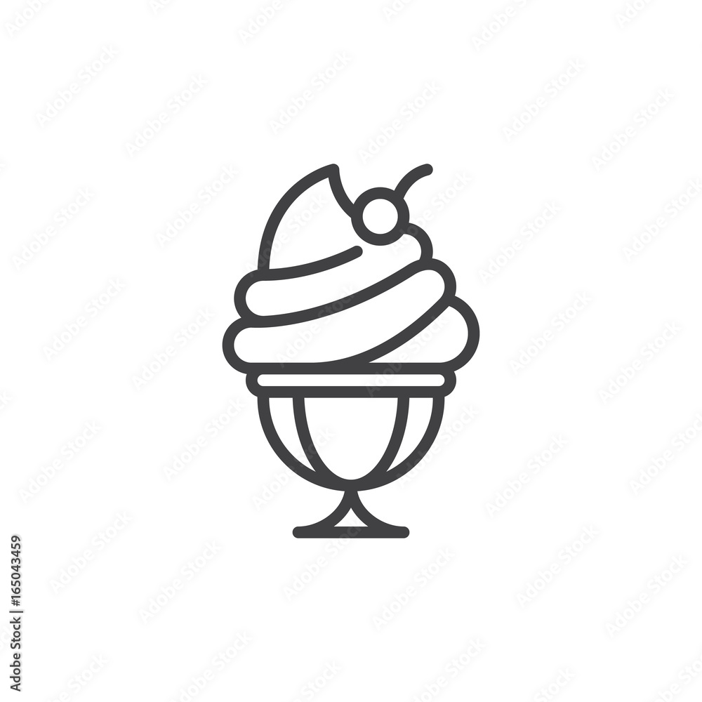 Ice cream cup line icon, outline vector sign, linear style pictogram isolated on white. Symbol, logo illustration. Editable stroke. Pixel perfect vector graphics Ice cream cup line icon, outline vector sign, linear style pictogram isolated on white. Symbol, logo illustration. Editable stroke. Pixel perfect vector graphics