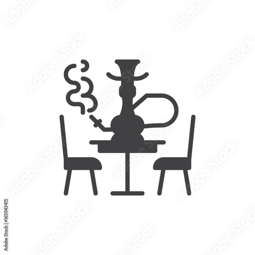 Hookah lounge icon vector, filled flat sign, solid pictogram isolated on white. Shisha symbol, logo illustration. Pixel perfect vector graphics