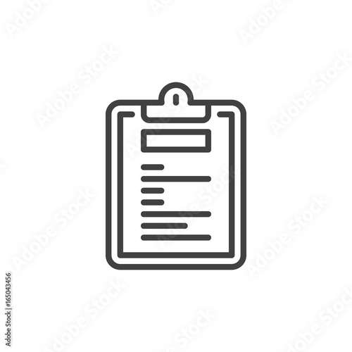 Clipboard notepad line icon, outline vector sign, linear style pictogram isolated on white. Symbol, logo illustration. Editable stroke. Pixel perfect vector graphics