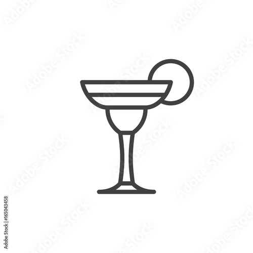 Cocktail margarita line icon, outline vector sign, linear style pictogram isolated on white. Symbol, logo illustration. Editable stroke. Pixel perfect vector graphics
