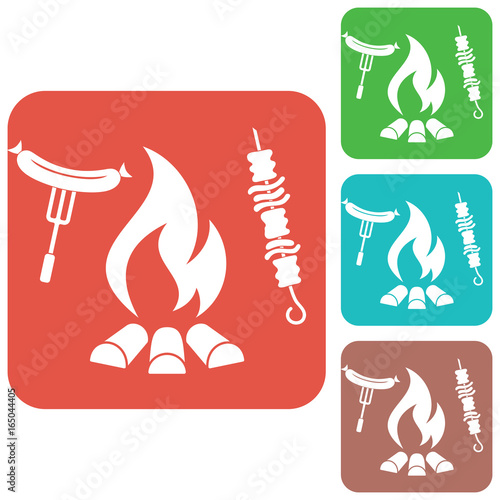 Grilled kebab and sausage icon