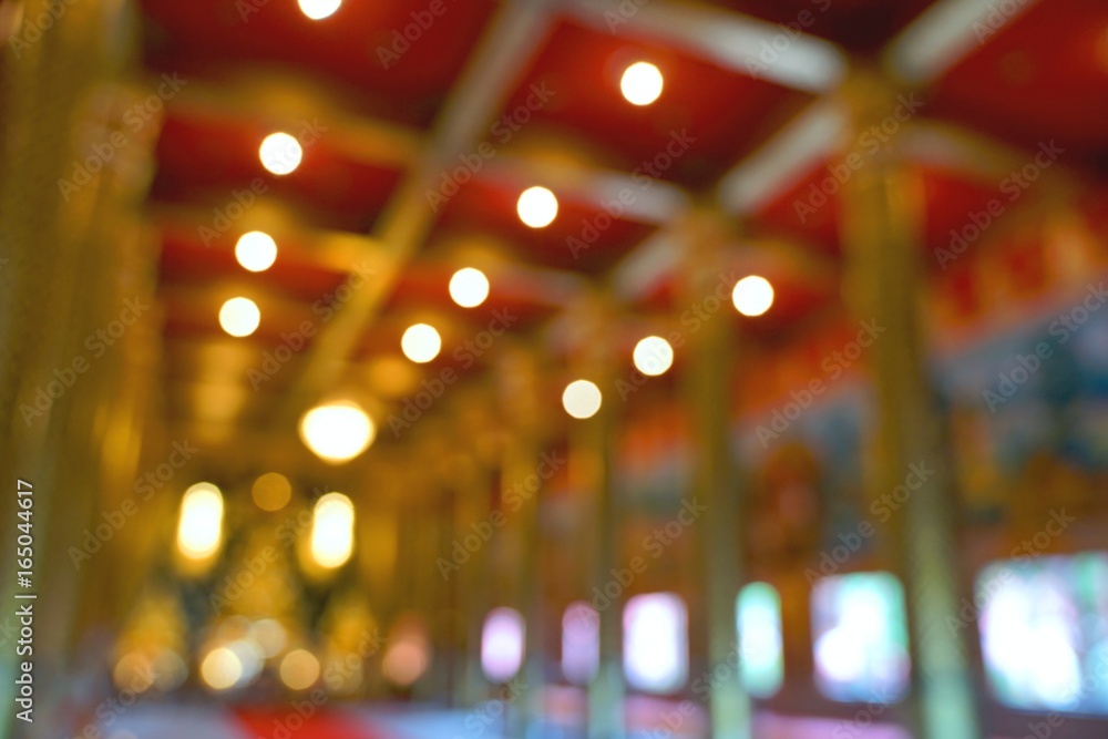 Perspective abstract red yellow blurred bokeh light  background