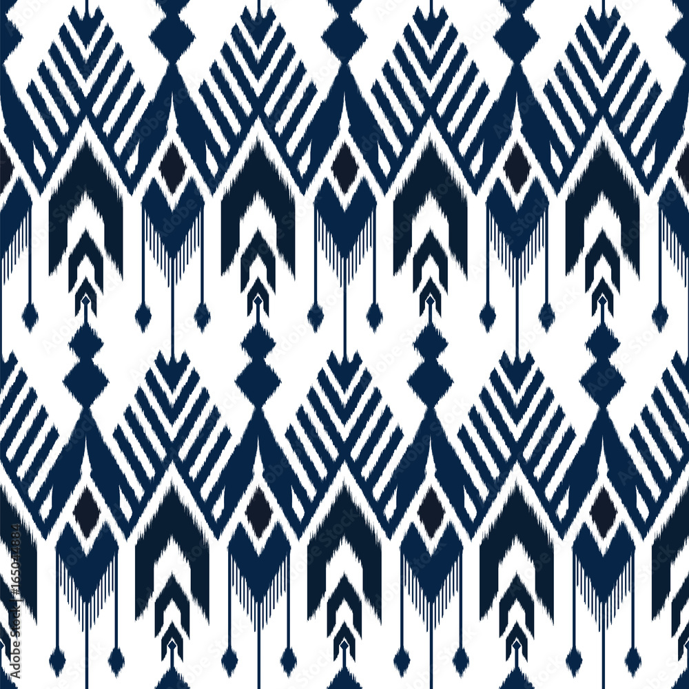 Ikat Seamless Pattern Design for Fabric Stock Illustration | Adobe Stock