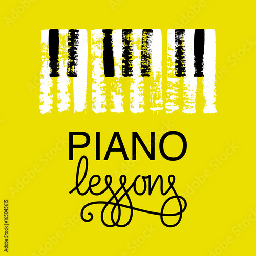 Sticker Piano lessons logo design