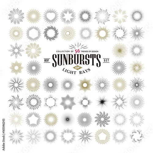 Hand drawn rays and starburst design elements
