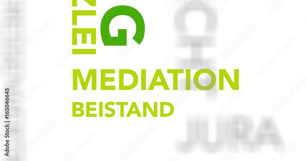 Rechtsanwalt. Kanzlei. Intro. Textanimation. Grün