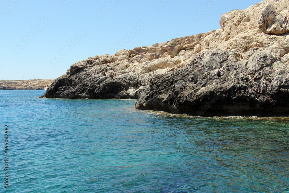 Fototapeta premium Rocks and Cliffs on Coast of Ayia-Napa, Cyprus