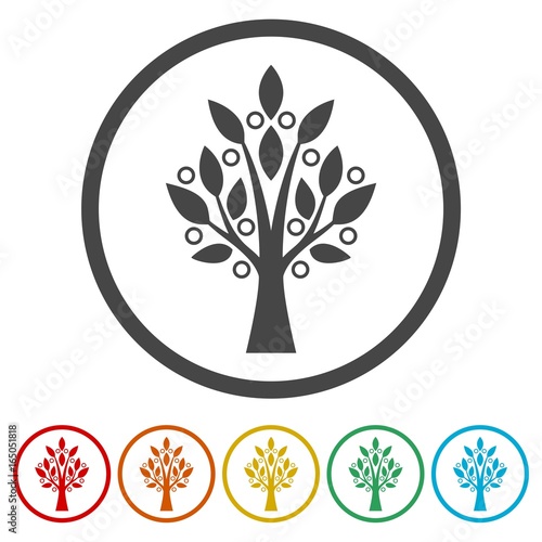 Simple tree icons set - Illustration 