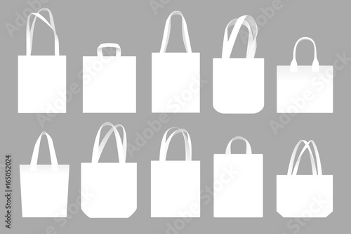 Vector set of canvas bags. Mock-up