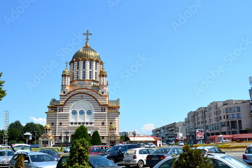 Orthodox Cathedral in the city Fagaras, an old romanian town with a rich medieval history, situated in the centre of Transylvania, Romania photo