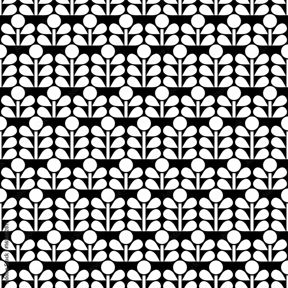 Naklejka premium Retro organic background. Seamless pattern.Vector. レトロ植物パターン