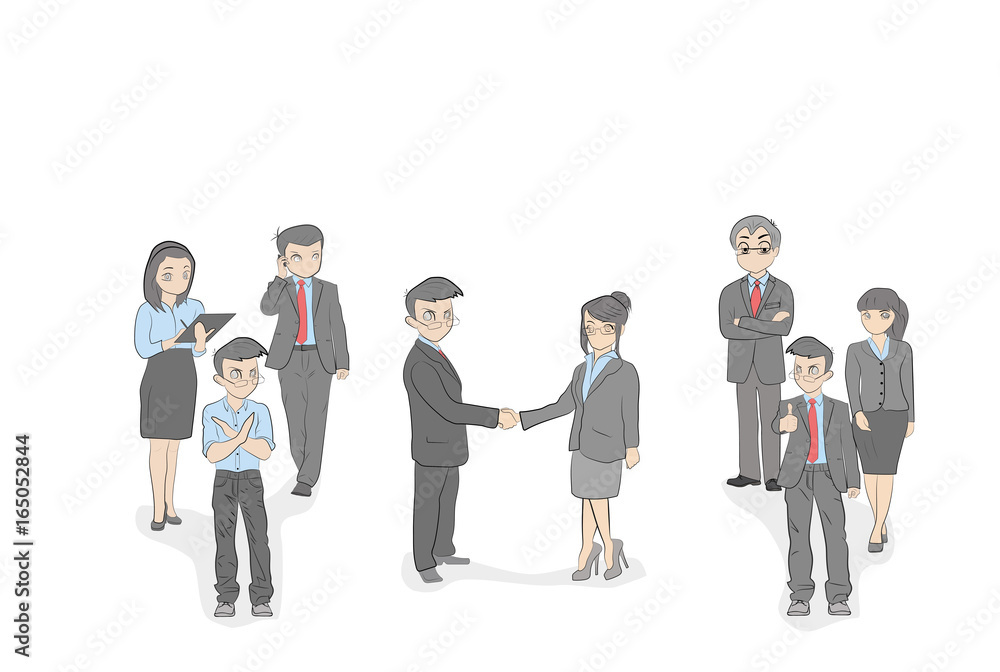 Agreements between businessmen. Teams of businessmen support them. vector illustration. Agreements between businessmen. Teams of businessmen support them. vector illustration.