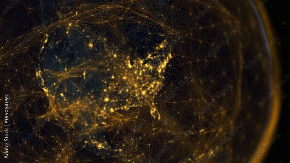 Concept depicting the Western Hemisphere in the connected era of modern ...