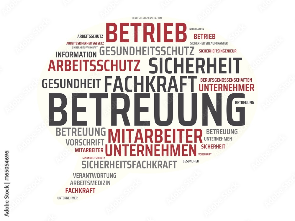 BETREUUNG - Bilder mit Wörtern aus dem Bereich Arbeitssicherheit, Wort, Bild, Illustration BETREUUNG - Bilder mit Wörtern aus dem Bereich Arbeitssicherheit, Wort, Bild, Illustration