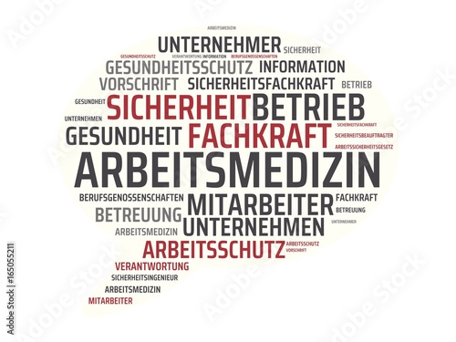 ARBEITSMEDIZIN - Bilder mit Wörtern aus dem Bereich Arbeitssicherheit, Wort, Bild, Illustration