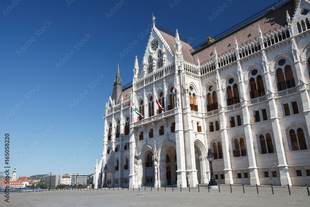 South side of the parliament building close-up. Budapest