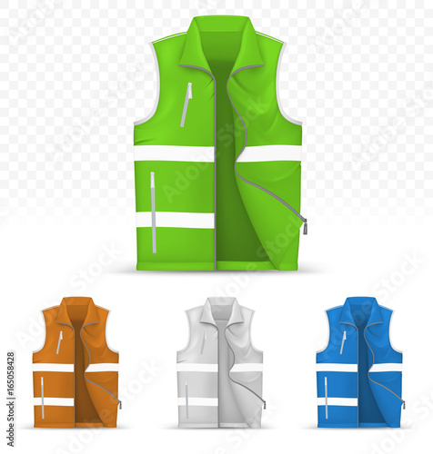 Unisex reflective vest isolated on transparent background