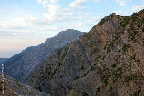 E4 European long distance hiking path in the Lefka Ori Mountain Range, Crete, Greece