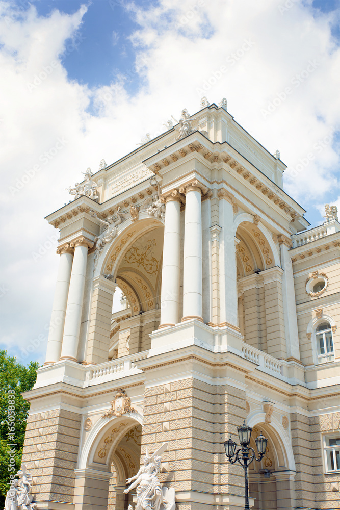 The Odessa National Academic Theater of Opera and Ballet is the oldest theater in Odessa, Ukraine. top part of Opera house.