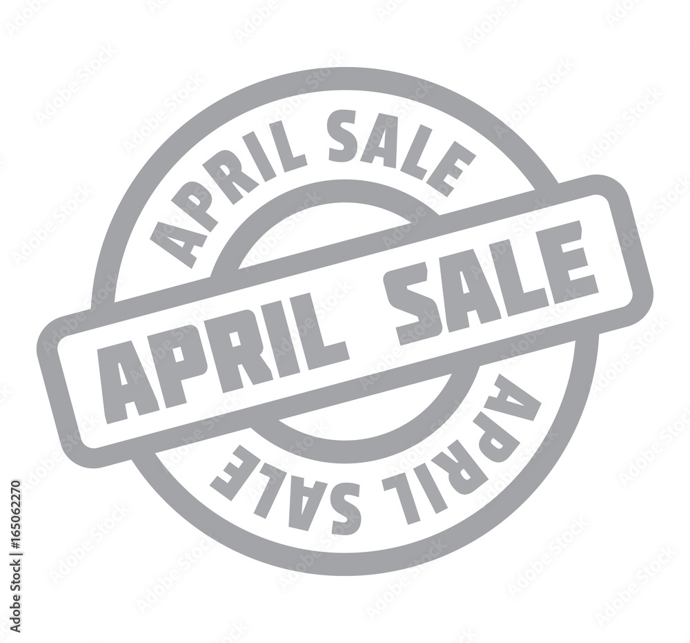 April Sale rubber stamp. Grunge design with dust scratches. Effects can be easily removed for a clean, crisp look. Color is easily changed.