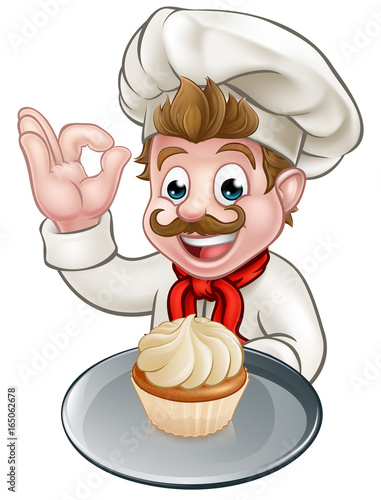 Cartoon Baker or Pastry Chef