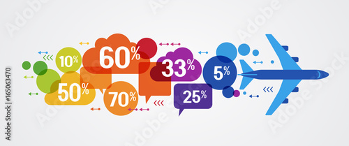 Conceptual poster sales and discounts of airplane tickets