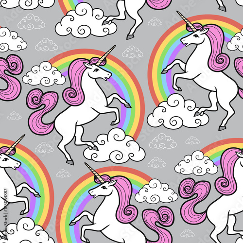 Unicorns seamless pattern