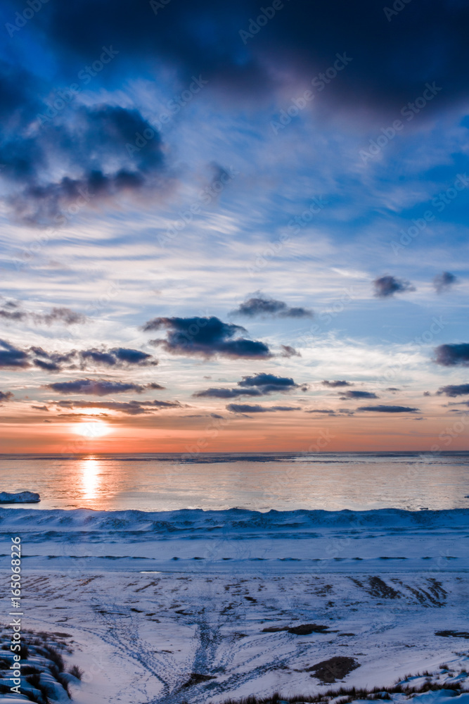 Obraz premium Lake Michigan Ufer im Winter